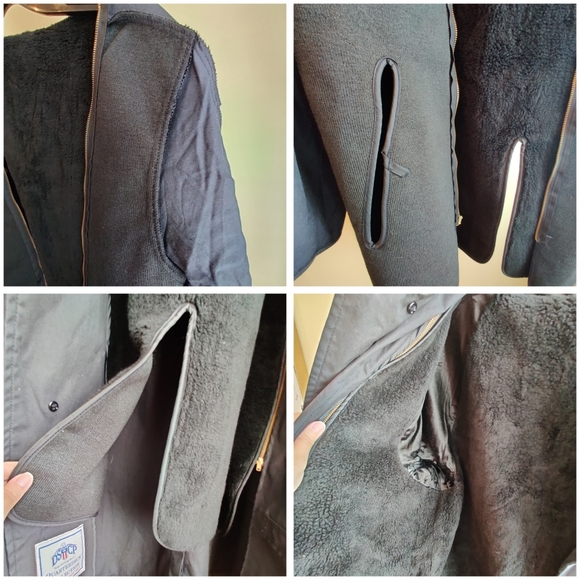 DSCP Quarterdeck Collection Black Trench Coat 44R Removable Fleece Liner wZipper - Picture 10 of 11